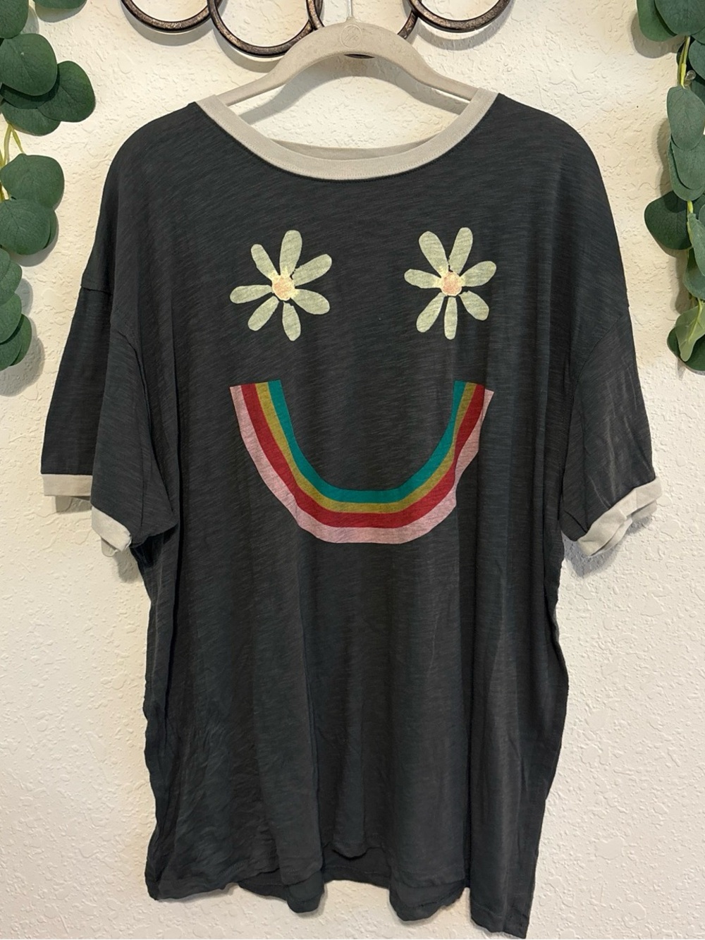NATURAL LIFE Boho Oversized Smiley Top✨ - Picture 2 of 6